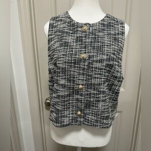 H&M Monochrome Tweed Vest